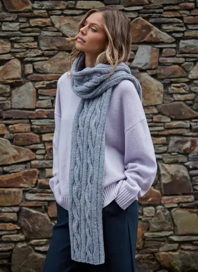 Fisherman Donegal Cable Scarf